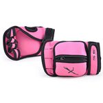 MaxxMMA Adjustable Weighted Gloves, 2 lb. Set - Removable Weight (2 x 0.5 lb. Each Glove) for Sculpting MMA Kickboxing Cardio Aerobics Hand Speed Coordination Shoulder Strength (Pink)