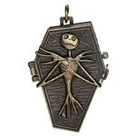 JewelryWe Vintage Pocket Watch Novelty Halloween Skull Skeleton Quartz Watch Necklace for Christmas Xmas