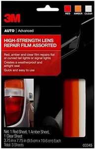 3M Auto High-Strength Lens Repair Film, 3.5 in x 7.75 in, Assorted Sheets: Red/Amber/Clear, Weatherproof & Airtight Seal, Flexible Film Repairs Flat or Curved Lenses on Truck & Car Lights (03345)