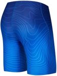 Eteoepo Men's Athletic Swim Jammers for Men, Training Swimsuit Quick Dry Racing Competition Swimwear(Blue＆Stripes,3XL)