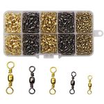 Easy Catch 300pcs/box Fishing Barrel Swivel 100% Copper Extra Strong Ball Bearing Fishing Swivels Accessories Tackle Kit-Size 2 4 6 8 10 by JL Sport