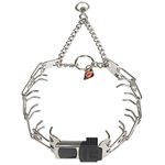 Herm Sprenger Dog Training Prong Collar with Quick Release Cliclock Buckle and Swivel Ring Adjustable Length German Made Stainless Steel Collar for Small to Medium Dogs Up to 15" Neck (2.25mm Prongs)