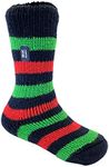 Heat Holders Kids Warm Winter Thermal Gripper Anti-Slip Socks Kids 3-8 years UK 9-12 NAVY Stripe