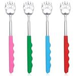 SunMine 4 Pack Telescopic Back Scratchers Bear Claw Extendable Massage Itching Scratcher Massage Tools with Rubber Handles