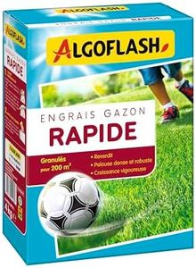 ALGOFLASH Engrais Gazon Action Rapide, Croissance vigoureuse, Jusqu'à 200 m², 4 kg, EGAR200