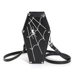 ACUYE Gothic Coffin Purse for Women, Halloween Crossbody Bag Small Coffin Wallet Halloween Purse Shoulder Bag Novelty Goth Purses and Handbags