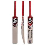 Cricket Bat Full Size Popular Willow SG Cricket Bat with Bat Cover Play for Plastic Ball/Tennis Ball/Rubber Ball (Red Black)