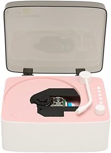 Speaker CD Player, 2400mAh Mini Retro HiFi Multifunctional Home CD Player with Large Capacity Battery Pink