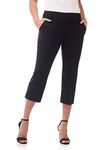 Rekucci Women's EcoCosy Comfort Classic Chic Cropped Capri Pant (8, Black)