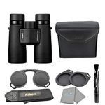 Nikon Monarch M7 8x42 (16765) Black Binoculars Bundle with Lens Pen and Cleaning Cloth, Compact Binoculars for Adults for Hunting, Bird Watching, and Hiking Essentials, Zoom, Lightweight, Travel