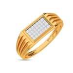 KISNA Real Diamond Jewellery 14KT Rose Gold SI Diamond Ring for Men | Lines S14