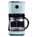 HADEN HERITAGE 12-Cup Programmable Retro Coffee Maker with Strength Control in Turquoise Blue