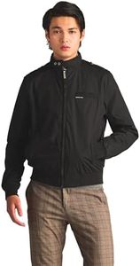 Members Only Men's Big & Tall Classic Iconic Racer, Slim Fit Jacket (Black, 5XL)