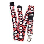 SpiriuS Neck Strap Lanyard with Strong Metal Clip for ID Badge Holder, Key Holder (Daisies in Black)