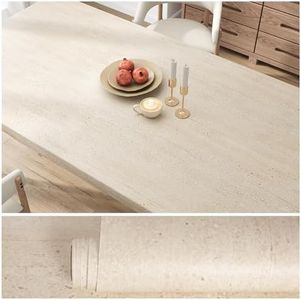 VEELIKE Matte Cream Beige Granite Contact Paper for Countertops Waterproof Peel and Stick Countertops 15.7''x118'' Thick Marble Wallpaper Self Adhesive Counter Top Vinyl Wrap for Kitchen Bathroom Desk