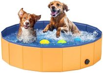 Foldable Dog Pool, Pet Swimming Pool, Pet Outdoor Bathing Tub, Dog Bath Pool, Protective Lining 47"