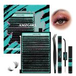 Lash Extension Kit 320Pcs,DIY Individual Lashes Clusters Kit,Lash Bond And Seal,Lash Remover For Eyelashes Extensions,Lash Applicator Tool For False Eyelash Cluster Kit At Home(100D,D-Mix10-16mmKit)