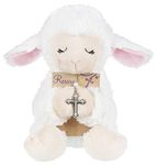 Ganz Blessed Plushie Lamb 8.5 inches Tall with Rosary Necklace Set a First Communion, Christening, or Baptism Gifts for Girls or Boys from Parents, Grandparents, or Godparents