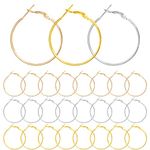 FANMAOUS 60Pcs Hoop Earring Findings Stainless Steel Earrings Beading Round Earrings Hypoallergenic Hoop Earrings Open Beading Hoop for Jewelry Making DIY Crafts Art Creation Girl (40mm)