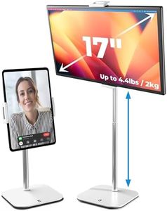 Cooper TabStand, 20" Tall iPad Stand for Desk, Portable Monitor Holder up to 17" Holds 4.4lb, Tablet Stand for Desk, Tablet Holder, Apple iPad Mount, for Samsung, Kindle, Fire (Frost White)