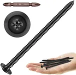 Mywish 75Pcs #10 × 3-1/2" Phillips Truss Head Wood Screws, Black Wood Screws 3 1/2 Inch, Quick Metal Self Tapping, Zinc Plated Steel, Truss Head Screws