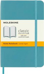 Moleskine - Classic Soft Cover Notebook - Ruled - Pocket - Reef Blue