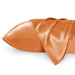 Bedsure Satin Pillow Cases 2 Pack Queen - Caramel Satin Pillowcase for Hair and Skin - Similar to Silk Pillow Cases with Envelope Closure