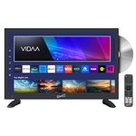 Supersonic SC-1926DVD 19-inch LED Smart HDTV w/DVD Player, 3X HDMI, 1080p, WiFi, USB, AC/DC Compatible for Home, Kitchen, or RV Camper, DC Car Cord Included (SC-1926SDVD –19” Smart TV/DVD Combo)