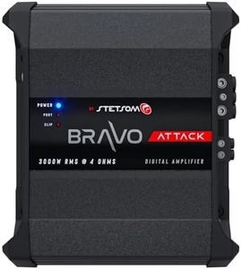 Stetsom Bravo Attack 3000 4 Ohms Mono Car Amplifier, 3000.1 3K Watts RMS, 4Ω Stable Car Audio, Full Range HD Sound Quality, 3000x1, Crossover & Bass Boost, Car Stereo Speaker MD, Smart Coolers