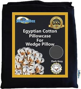 Sleepnitez Bed Wedge Pillow Cover, Loose Fitting 100% Egyptian Cotton Wedge Pillowcase for Our 8" Wedge Pillow. Dark Gray. Zip Closure for Easy Removal.