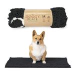 My Doggy Place - Ultra Absorbent Microfiber Dog Door Mat, Durable, Quick Drying, Washable, Prevent Mud Dirt, Keep Your House Clean (Charcoal w/Paw Print, Medium) - 31 x 20 inch by My Doggy Place