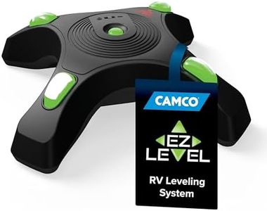 Camco RV EZ Level | Assists You In Leveling RVs, Campers or Trailers | Levels Both Axis Simultaneously | Illuminated Indicators Ensure Easy Visibility | Black, (25505)