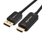 Amazon Basics DisplayPort to HDMI Display Cable, Uni-Directional, 4K@60Hz, 1920x1200, 1080p, Gold-Plated Plugs, 1.8 m, Black