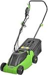 ToolTronix Electric Rotary Lawnmower with 1000w Turbo Drive Motor 30 cm Steel Blade, Air-Lift Grass Collection Technology, 10m Cable with BS Plug, 25 litre Lawn Mower Collection Box