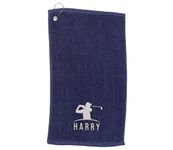 Varsany Personalised Golfer Golf Towel – Embroidery and Clip 100% Ringspun Cotton Golf Accessories - Dad Golf Gift - Fathers Day Golf Gift