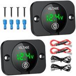 Linkstyle Battery Voltage Gauge, DC 24V 12V Volt Meter, Digital Display Voltage Meter 12V, Waterproof Voltmeter with Touch Switch