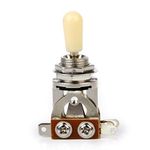 MYADDICTION 3-Way Toggle Switch For Les Paul Electric Guitar - Silver W/Cream Tip Musical Instruments & Gear | Guitars & Basses | Parts & Accessories | Guitar Parts | Knobs, Jacks, Switches