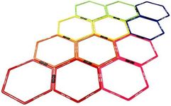 Yes4All Hex Agility Rings/Speed Rings with Carrying Bag – Hexagon Rings, Agility Hurdles for Agility Footwork Training (Set of 12 Colorful Rings)