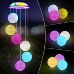 Wind Chimes Outdoor, Solar LED Crystal Ball Wind Chime Lights Garden Lights Waterproof Color Changing LED Best Birthday Gift for Mom Grandma Hanging Decorative Light for Christmas Outdoor Decoration