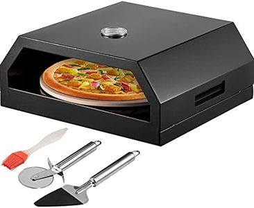 VEVOR Horno de Pizza para Exterior 42x37x19cm Horno Exterior a Leña para Pizza 24-232? Horno de Pizza Portátil al Aire Libre de Acero Inoxidable con Piedra Cordierita Termómetro para BBQ Campamentos