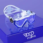 Adult Pano 3 Panoramic Scuba Diving Mask, Tempered Glass Snorkeling Dive Mask, Premium Swim Goggles With Nose Cover Snorkeling Gear for Snorkeling, Freediving, Swimming (Clear Blue) (Clear Blue)