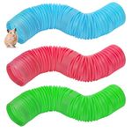 ZENFUN 3 Packs Pet Fun Tunnel, Small Animal Tunnel, Collapsible Plastic Hamster Tunnel, Tube Pet Hideaway, Pet Mouse Training Hideout Tunnels for Guinea Pigs, Chinchillas, Rats, Ferrets, Dwarf Rabbits