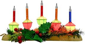 GOOTHY 5 Light Bubble Candle Lamp, Plug in Christmas Electric Window Candles with 6 Multicolor Bubble Light(1 Spare), E12 Base Christmas Bubble Candle Lamp for Holiday Party Home Window Decorations
