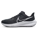 NIKE Women's Nike Air Zoom Pegasus 39 Sneaker, Black White Dk Smoke Grey, 6.5 UK