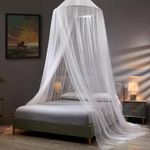 Atoke Mosquito Net for Bed,Large White Bed Canopy, Hanging Bed Net, Easy Installation Ideal for Bedroom Decorative, Travel