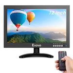 Eyoyo 12'' inch HDMI IPS Monitor, 1366x768 Resolution Metal Housing LED Screen W/Wall Bracket&Remote Control with HDMI/VGA/AV/BNC Input Built-in Speakers for PC, CCTV, Security Camera, Raspberry Pi