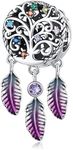 Tree of Life Charms for Pandora Bracelets,925 Sterling Silver Dream Catcher charm beads,Birthday Jewelry for Woman Teen Girl