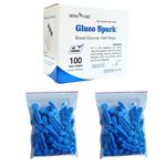 Glucospark 100 Strips and 100 sterile Twisted Lancets Combo - Compatible Only With Glucospark Glucose Meters | Meter Not Included (B-Arm)