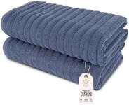 Classic Turkish Towels CTT - Premium 2 Piece Jumbo Bath Sheets, 100% Turkish Cotton, Absorbent & Ultra Comfy Bath Towel Sheets for Hotels & Spa | 40"x65" (Dark Blue)