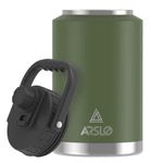 Arslo 1 Gallon Vacuum Insulated Jug,Double-Walled 18/8 Food-Grade Stainless Steel 128 Ounce Water Bottle,Hot/Cold Thermos Military Green